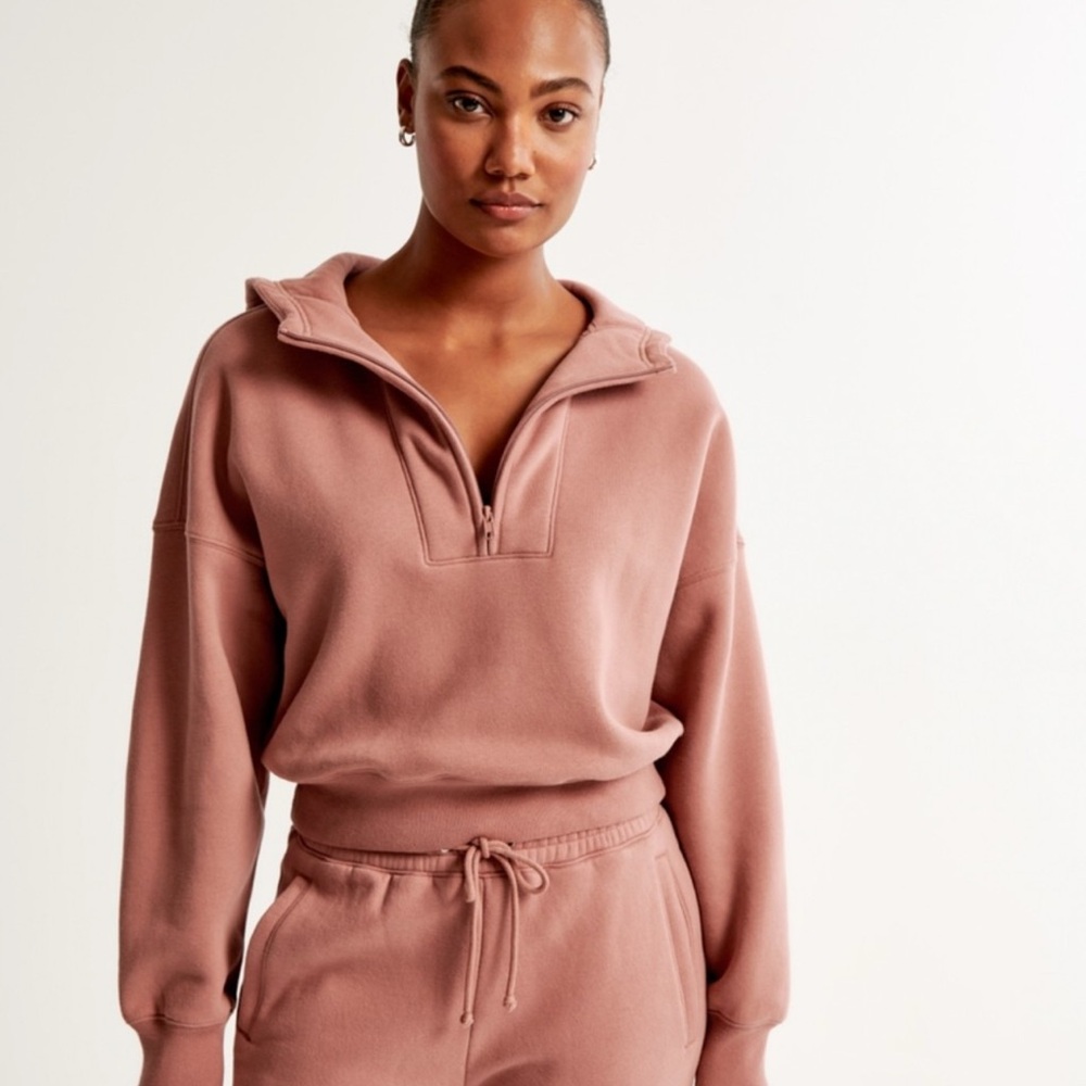 Abercrombie & Fitch Sunday Half-Zip Hoodie Sweatshirt